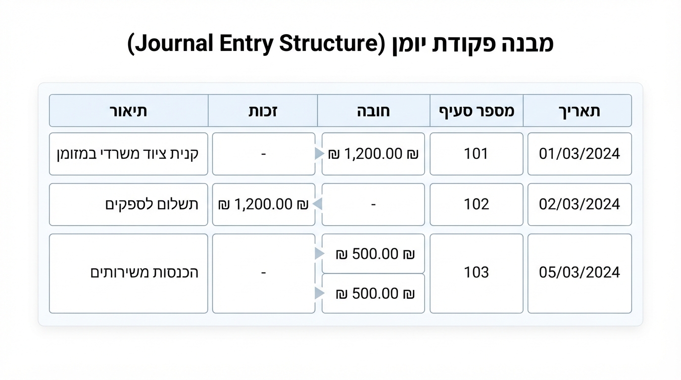 מבנה פקודת יומן חשבונאית