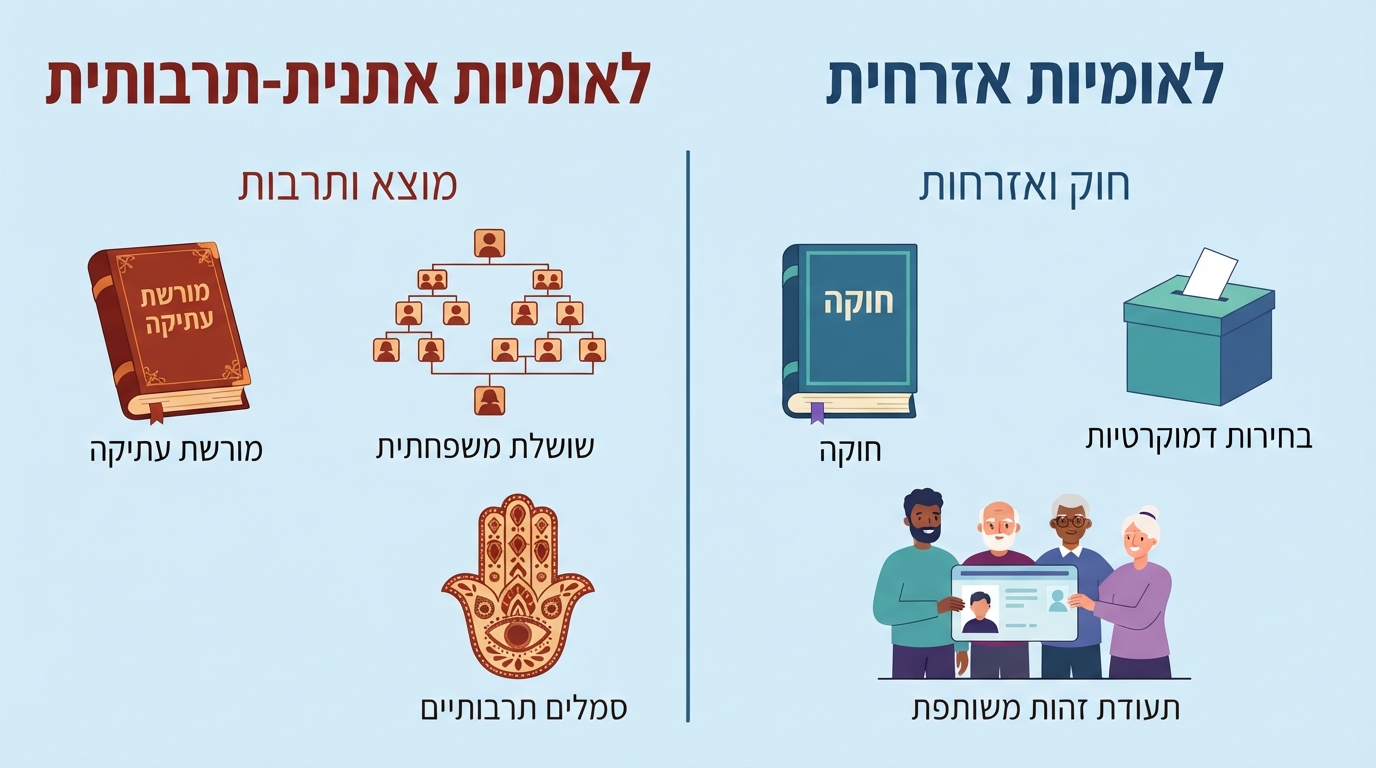השוואה בין לאומיות אתנית-תרבותית ללאומיות אזרחית