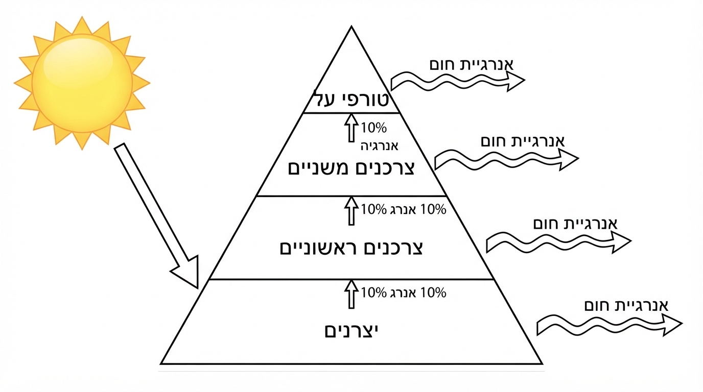 פירמידת אנרגייה וזרימת אנרגייה במערכת אקולוגית