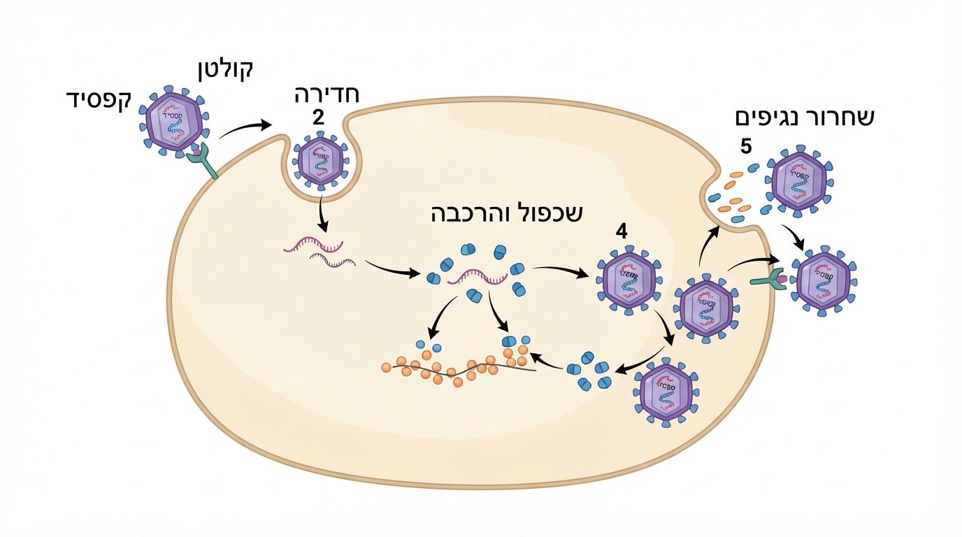 מחזור ההתרבות של נגיף בתא מאכסן