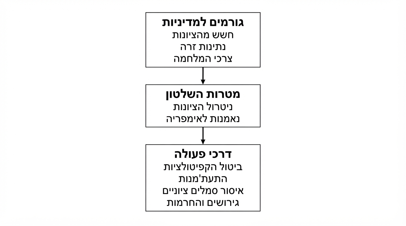 תרשים גורמי המדיניות העות'מאנית