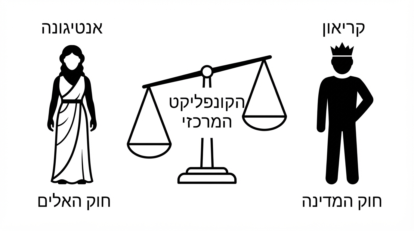 הקונפליקט המרכזי בין אנטיגונה לקריאון