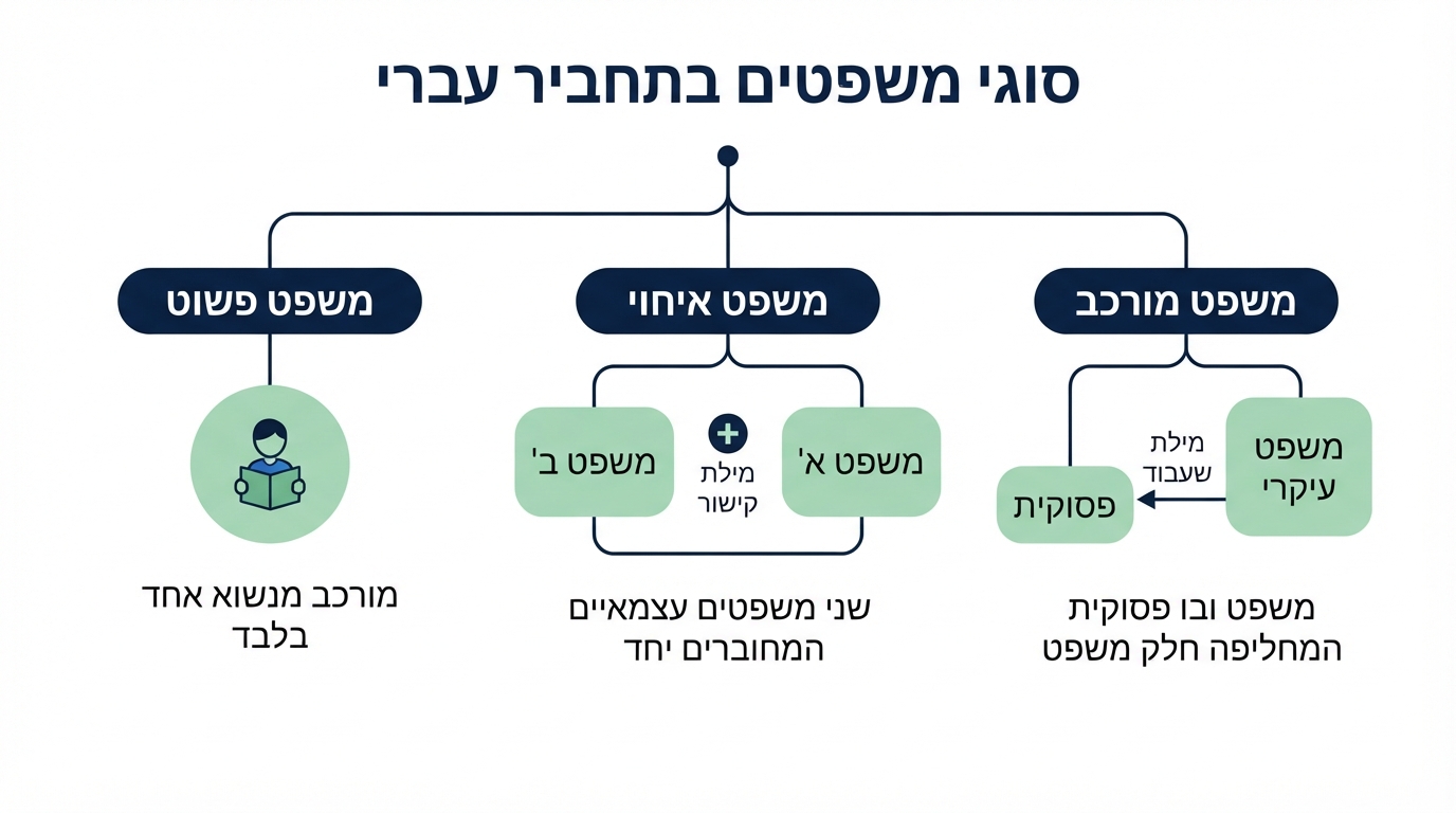 תרשים סוגי משפטים בתחביר