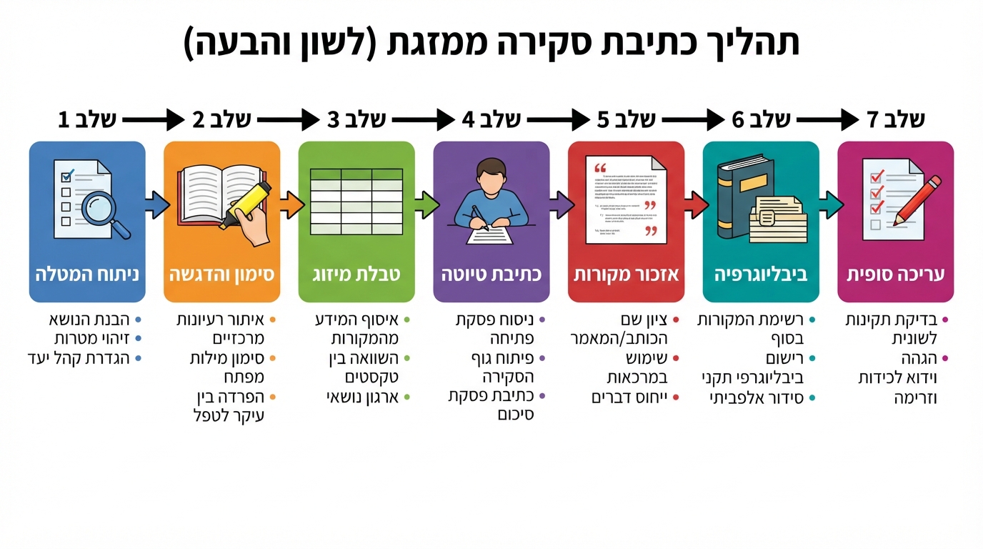 תהליך כתיבת סקירה ממזגת