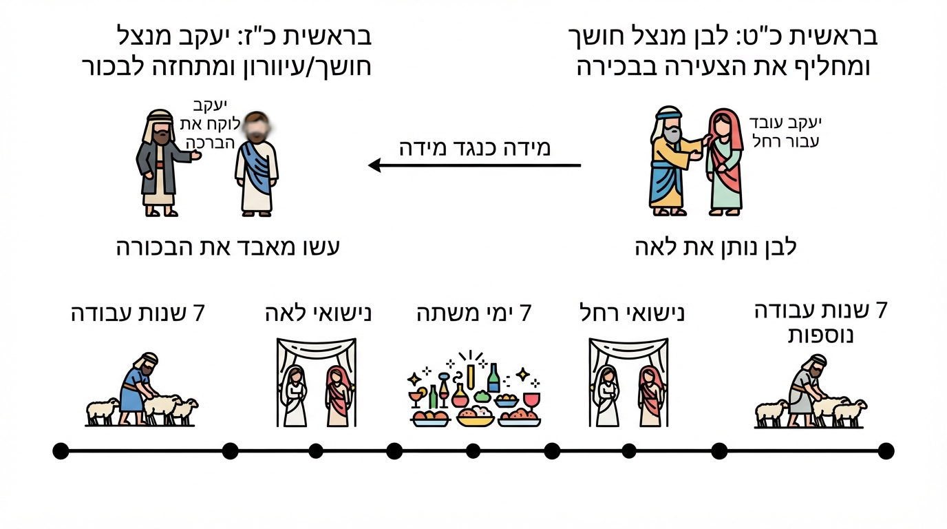 השוואה בין מעשה התרמית של יעקב וסדר הנישואין בחרן