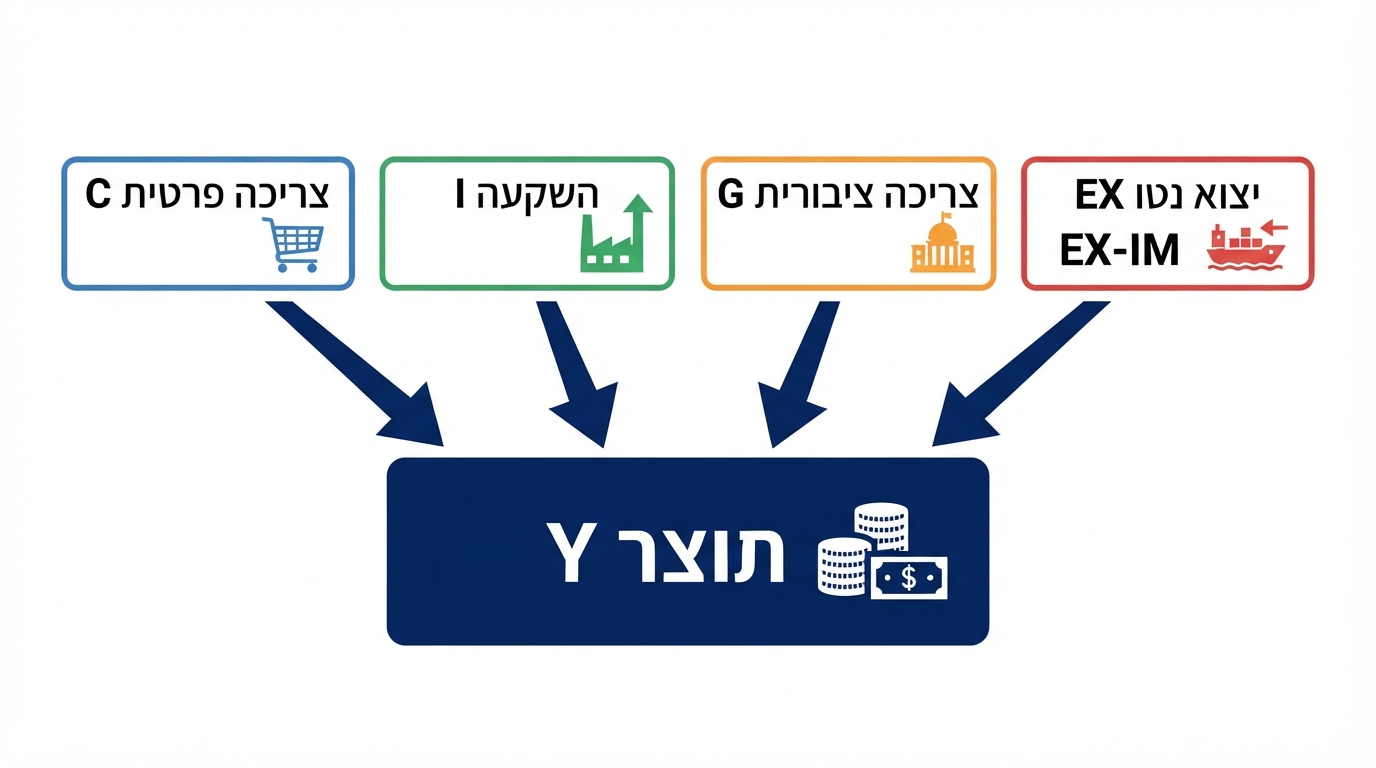 רכיבי התוצר לפי גישת השימושים והביקושים