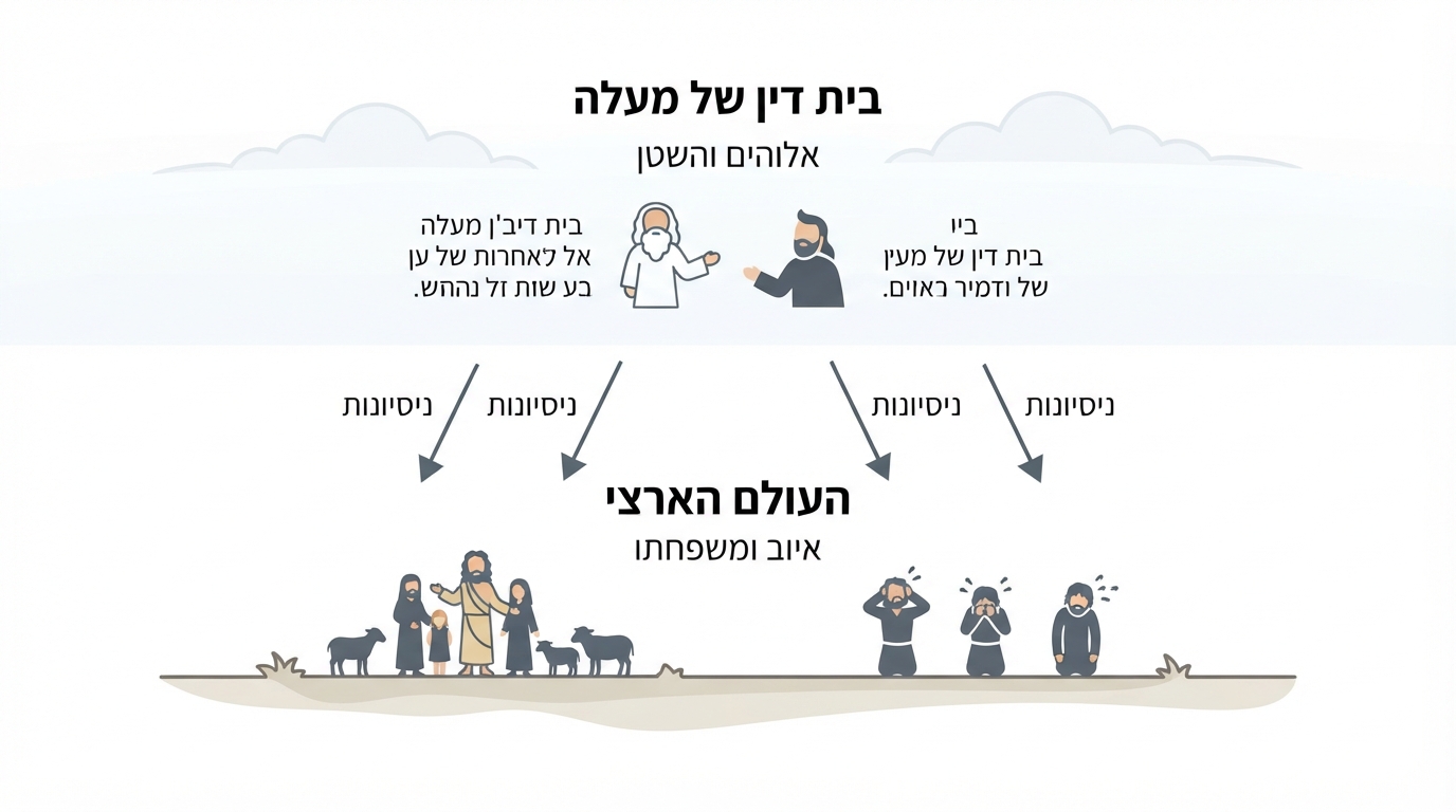 מבנה העלילה בספר איוב - שתי רמות ההתרחשות