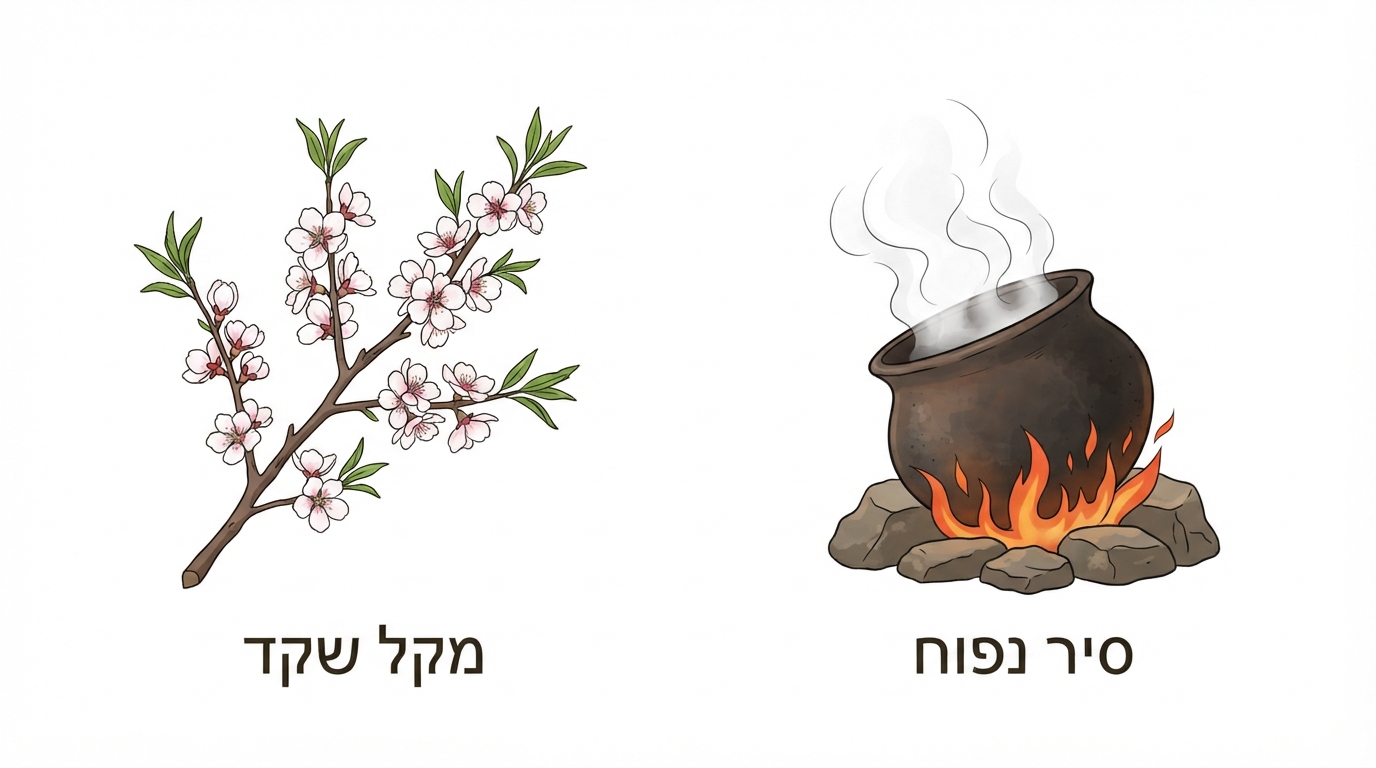סמלי הנבואה בירמיהו פרק א': מקל שקד וסיר נפוח